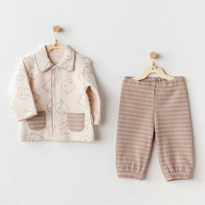 Andywawa Ensemble 2 pièces pour bébé ours Beige clair - Image 2