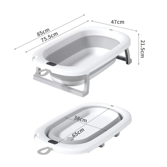 Baignoire Bébé Pliable avec Seau et Gobelet – Kidilo – Rose - Image 3