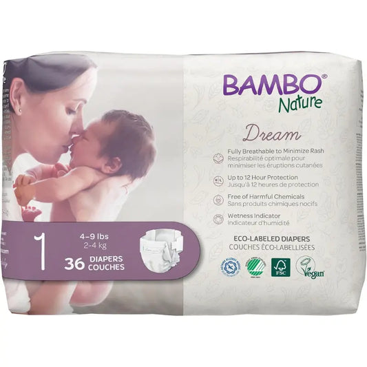 Bambo Nature Dream Baby Diapers Taille 1 – 36 pièces - Image 1
