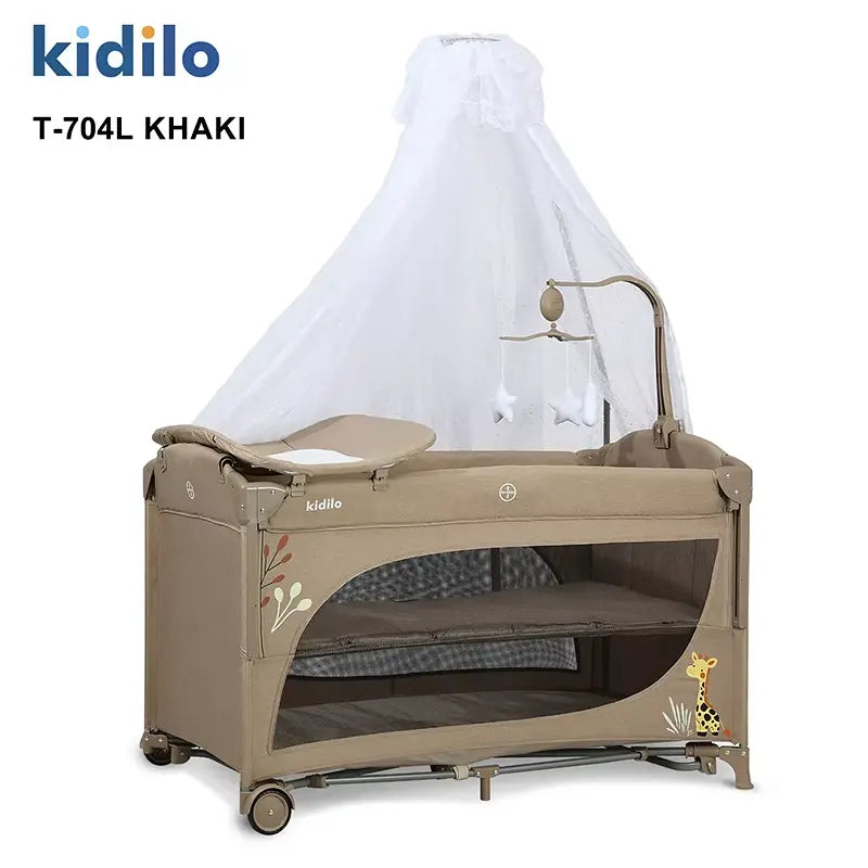 Berceau convertible 3 en 1 pour bébé T-704L Beige - Image 1