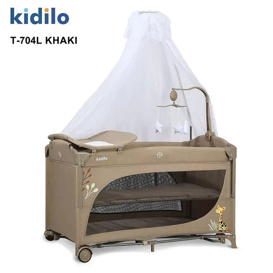 Berceau convertible 3 en 1 pour bébé T-704L Beige - Image 1