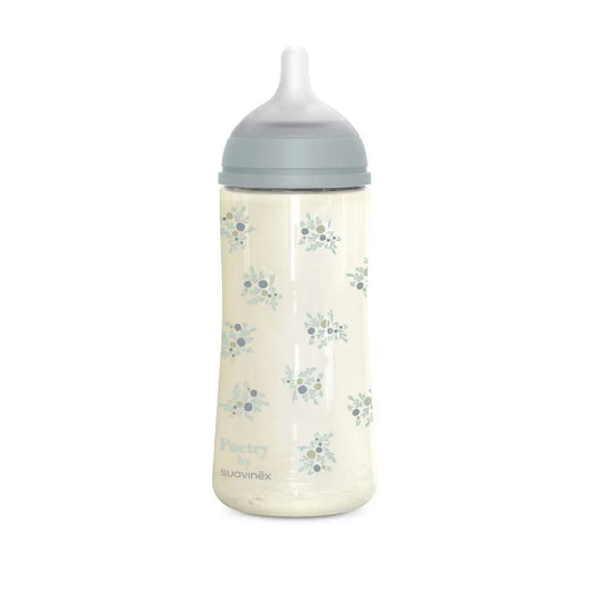 Biberon Poésie 360 ml débit physiologique L Suavinex Bleu - Image 1