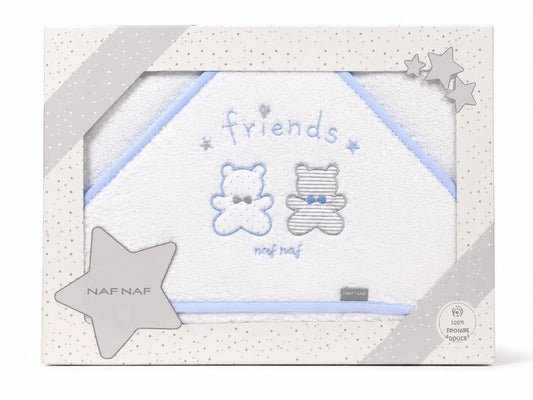 Cape de Bain à Capuche Bébé NAF NAF – Broderie Oursons 100% Coton - Image 1