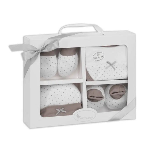 Coffret cadeau Interbaby 4 pièces, gris, modèle SET01 - Image 1