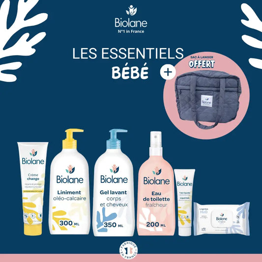 Coffret Naissance Biolane : 5 Produits de Soin et son Sac à Langer Matelassé OFFERT - Image 1