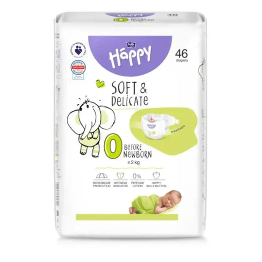 Couches Happy Taille 0 (-2Kg) 46 Unités - Image 1