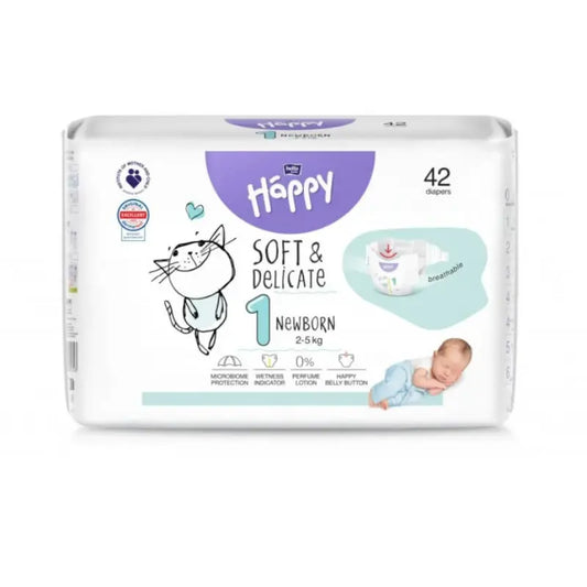Couches Happy Taille 1 (2-5kg) 42 unités - Image 1
