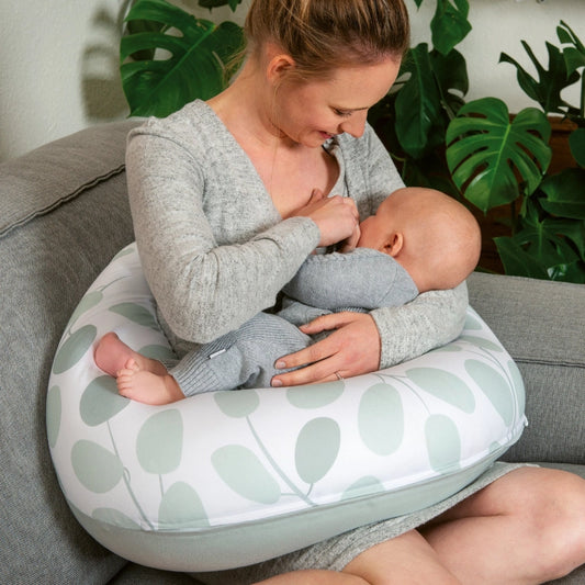 Coussin d'Allaitement et Maternité Buddy Feuilles Vert Aqua - Doomoo - Image 3