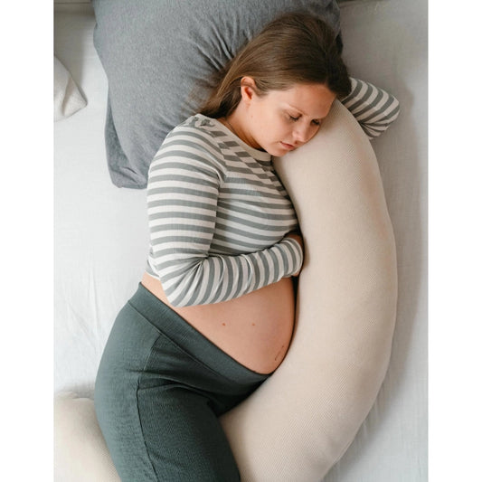 Coussin d'Allaitement et Maternité Buddy velours côtelé sable- Doomoo - Image 3