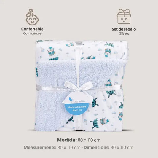 Couverture polaire de parachutiste bleue - Image 3