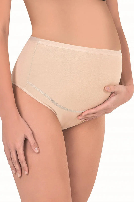 Culotte Bato taille haute en coton et lycra doux et flexible Özkan 23582 Beige