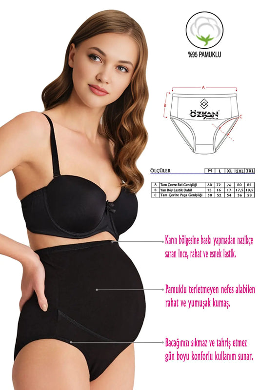 Culotte Bato taille haute en coton et lycra doux et flexible Özkan 23582 Noir