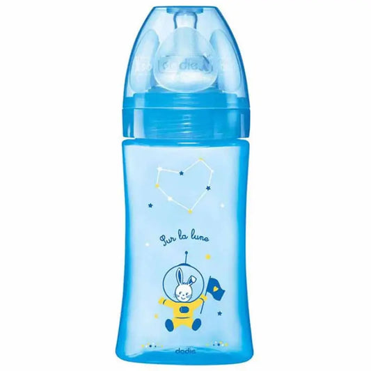 Dodie Biberon Anti-Colique Initiation+ 270ml (0-6m) - Bleu Cosmonaute - Image 1