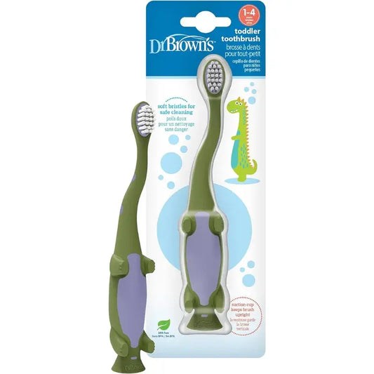 Dr. Brown’s Brosse à dents dinosaure pour tout-petit – vert - Image 1