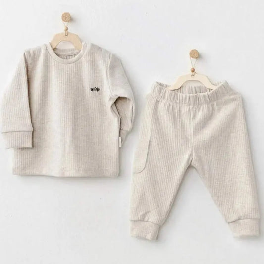Ensemble bébé basique 2 pièces Andy Wawa Ac25205 beige - Image 1
