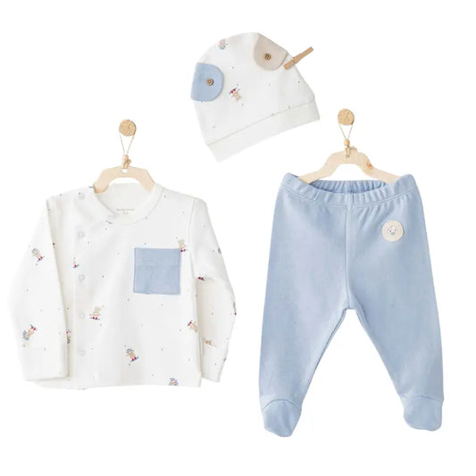 Ensemble body bébé garçon 3 pièces AC26073 Andywawa - Image 1