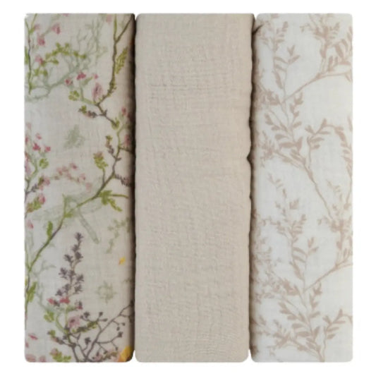 Ensemble de langes en mousseline 3 pièces 75x75 cm Beige - Image 1