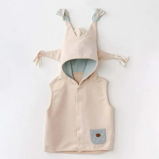 Gilet à capuche bébé garçon beige Andywawa - Image 1