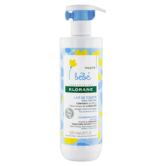 Klorane Bébé Lait de toilette sans rinçage au Calendula apaisant - 500ml - Image 1