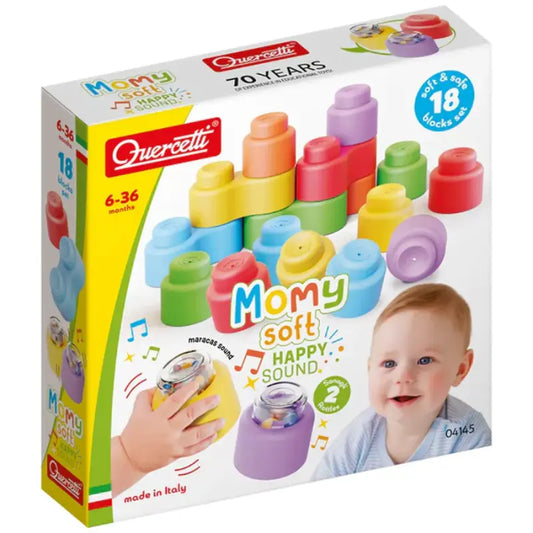 Quercetti Leggo Soft Happy Sound avec Hochets Sonores 18 Pièces - 6M+ - Image 1