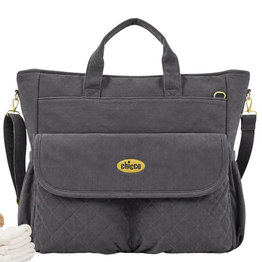 Sac à Langer Chicco Velours – Gris Anthracite - Image 1