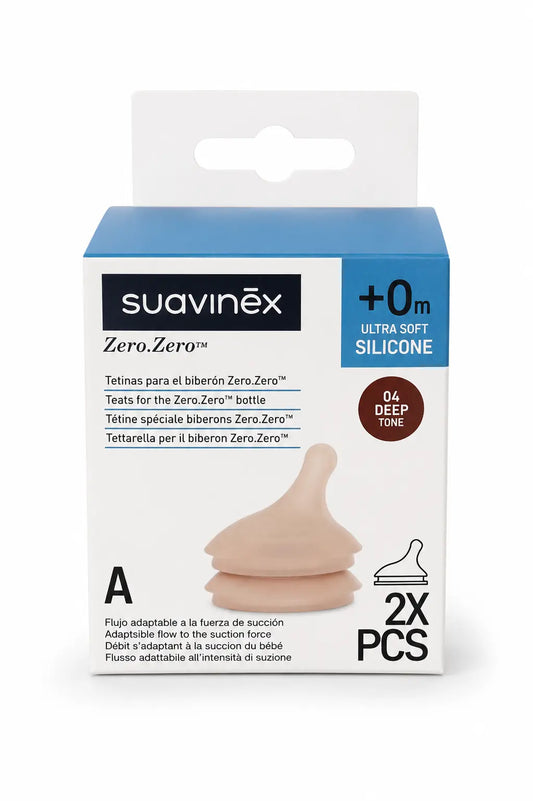 Suavinex 2 Tétines pour biberon anti-colique Zero.Zero Deep Marron - Image 1