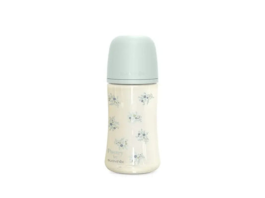 Suavinex Biberon Poetry 270 ml Bleu avec Tétine Physiological Flow M - Image 1