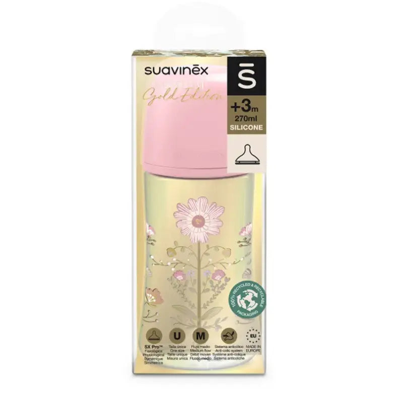 Suavinex Biberon SX Pro Débit Moyen Édition Or Rose - 270ml - Image 3