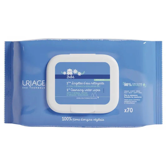 Uriage Bébé 1ères Lingettes d'Eau Nettoyante 70 Lingettes - Image 1