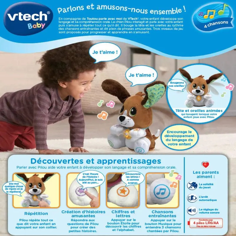 VTech -Toutou Parle avec Moi- Jouet Chien Interactif Qui Répète - Image 7