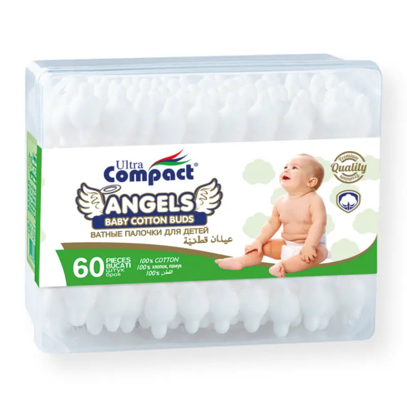 60 Cotons Tiges Angels Baby Ultra Compactes - Image 2