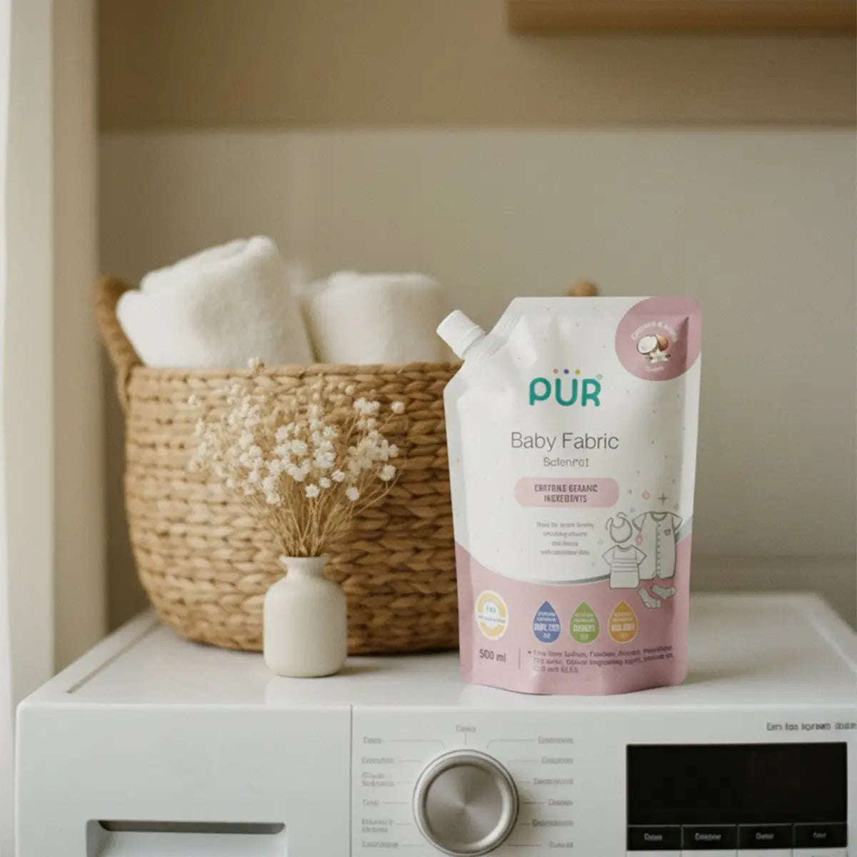 Adoucissant pour linge bébé PUR, formule extra douce, 500 ml - Image 2