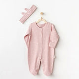 Andy Wawa Ac25044 Ensemble combinaison bébé gazelle chiot écru rose - Image 1