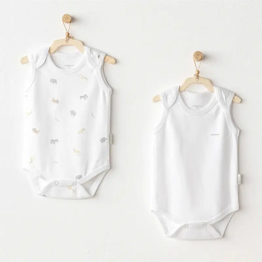 Andy Wawa Ac25806 Little King Lot de 2 bodys bébé Blanc - Image 1
