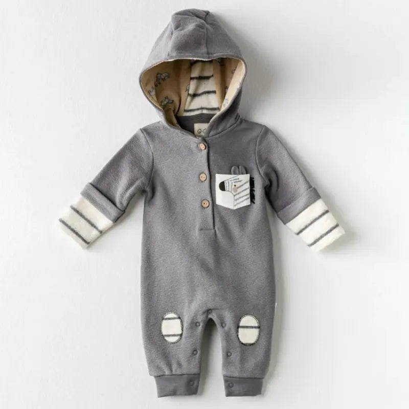 Andywawa AC24156 Combinaison bébé Petit Zèbre Gris - Image 1