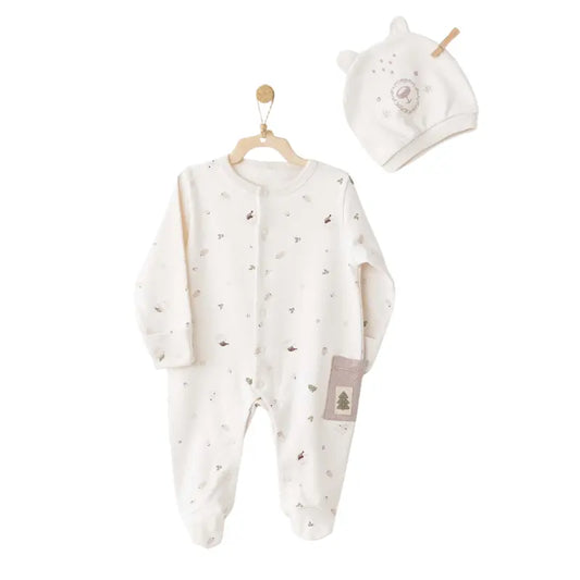 Andywawa AC26183 Ma 1ère garde-robe Salopette Écru - Image 1