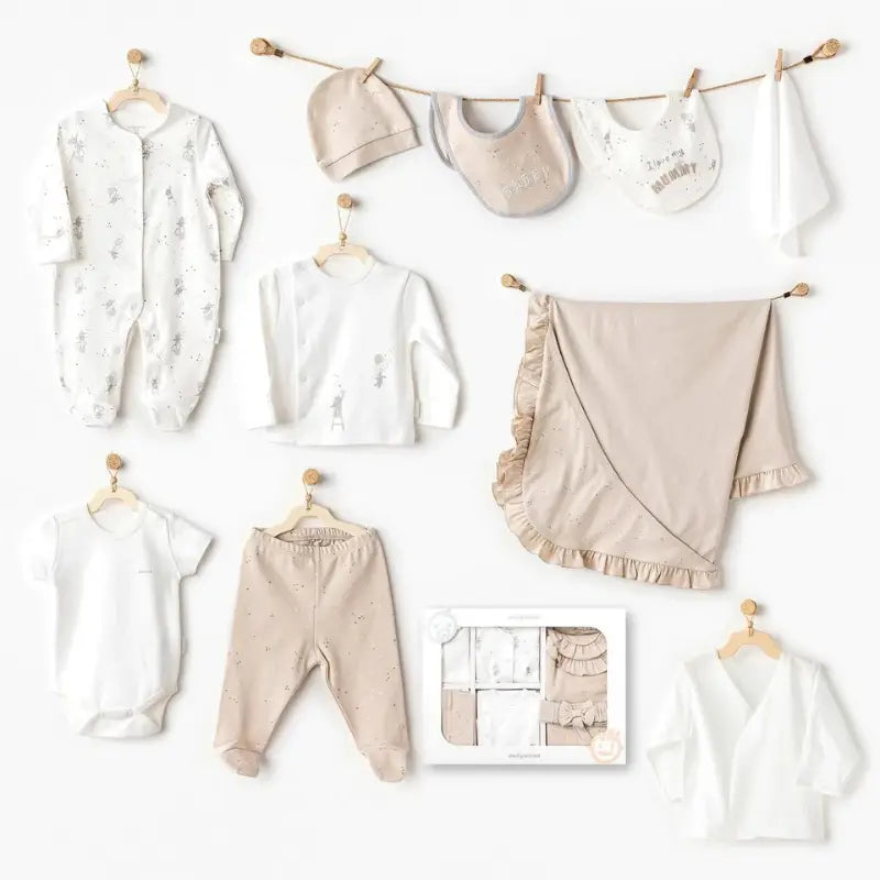 Andywawa Coffret naissance Bébé Garçon Accouchement à l'hôpital Beige - Image 1
