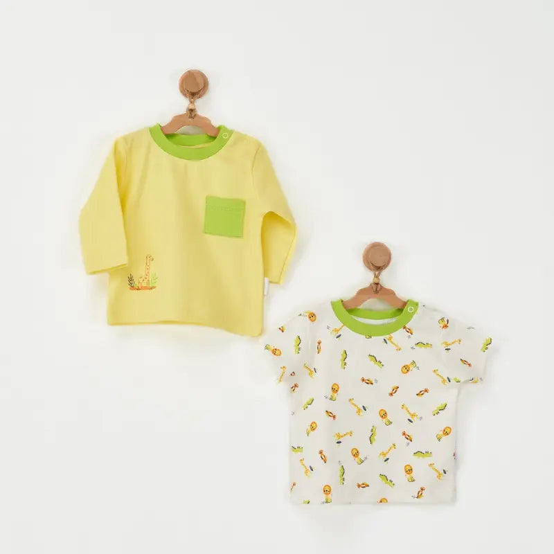 Andywawa Curocodile Lot de 2 t-shirts pour bébé AC22537 Jaune - Image 1