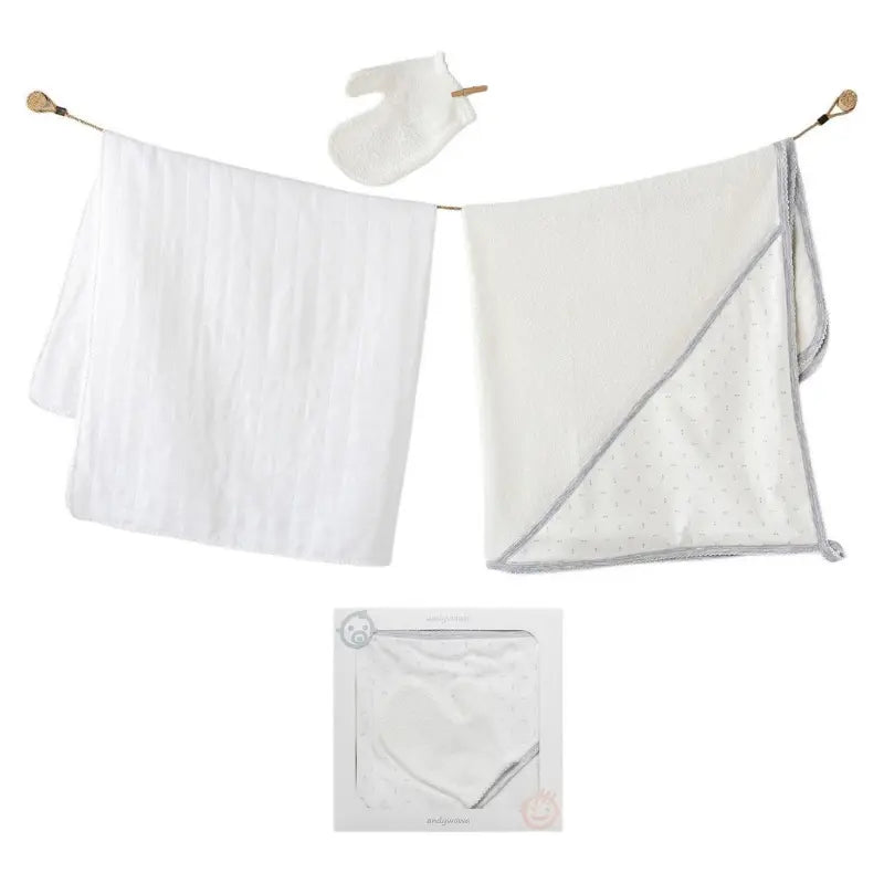 Andywawa Ensemble de serviettes en mousseline pour  bébé garçon 3 pièces - Image 2