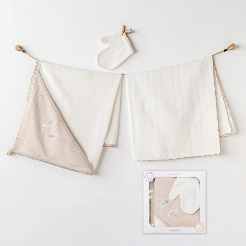Andywawa Ensemble de serviettes pour bébé garçon 3 pièces - Image 2