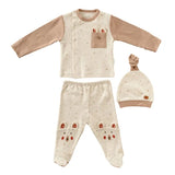 Andywawa Ensemble  graphique beige avec ours aventurier - Image 1