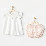 Andywawa Ensemble pour bébé  fille Blanc et Rose Ac24589 - Image 1