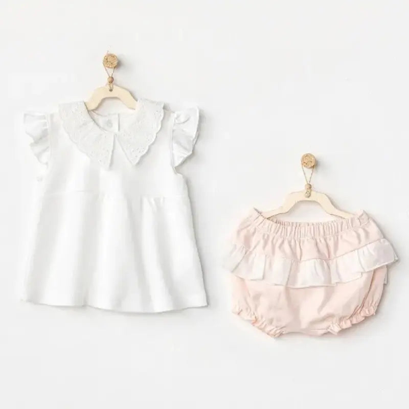 Andywawa Ensemble pour bébé  fille Blanc et Rose Ac24589 - Image 2
