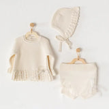Andywawa Ensemble tricot bébé 3 pièces Blanc AC23200 - Image 1