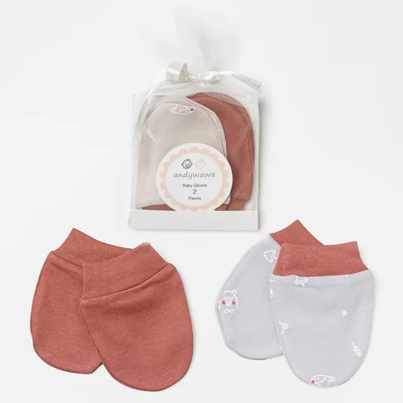 Andywawa Lot de 2 gants basiques pour bébé - Image 1