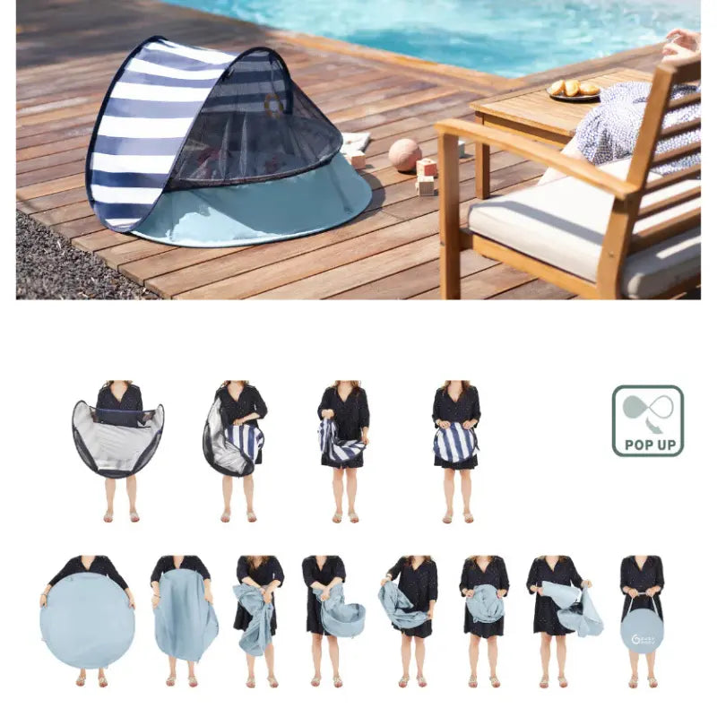 Aquani Aire de Jeux et Piscine Anti-UV FPS 50+ Marinière - BABYMOOV - Image 4