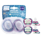 Lot de 2 Sucettes Philips Avent Ultra Air Nuit 6-18 mois - Image 1