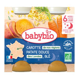 Babybio Carotte de nos régions Patate douce des Landes Blé Petits pots 2x200g - Image 1