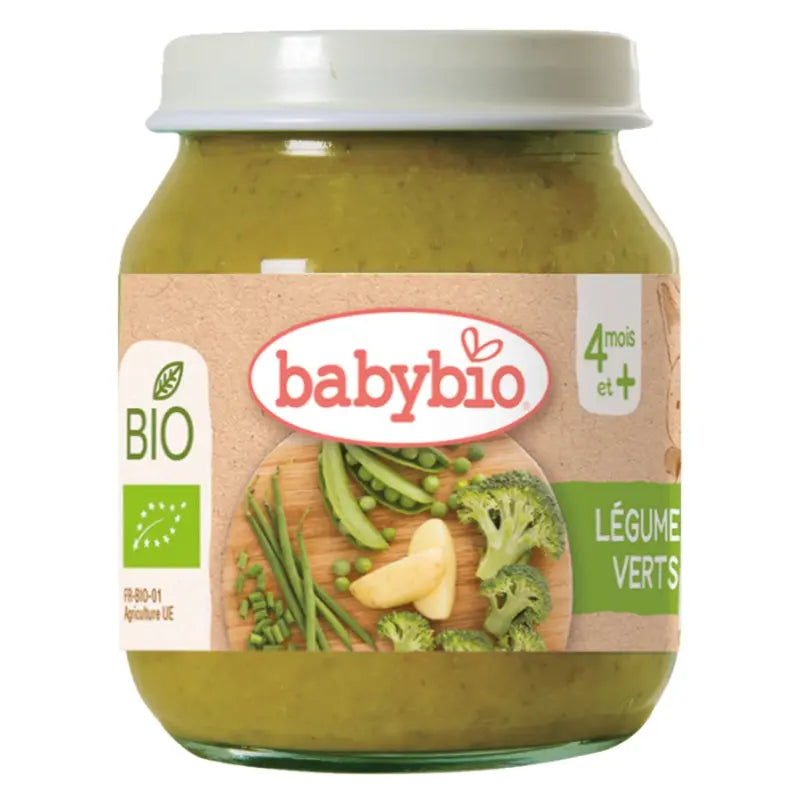 Babybio Menu Déjeuner Purée Brocoli, Petits Pois, Haricots Verts et Pommes de Terre au Persil 130 g - Image 2