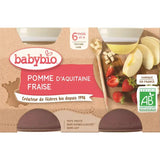 Babybio Petit pots sucrés de Pomme et Fraise 2x130g - Image 1
